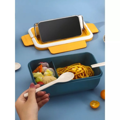 Hộp đựng cơm văn phòng HEALTHY an toàn sức khỏe sử dụng trong lò vi sóng kèm đũa muỗng - HÀNG CHÍNH HÃNG MINIIN