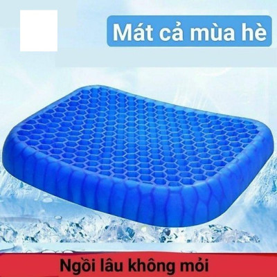Đệm lót ghế gel silicon tổ ong đàn hồi tốt, hình vuông màu xanh - Nệm ghế ngồi ô tô, xe máy đa năng chống đau mỏi lưng, giảm ê mông, thông thoáng chống nóng bí, giảm nhiệt mùa hè