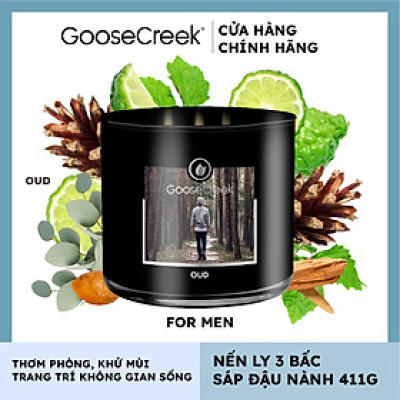 Nến ly 3 bấc sáp đậu nành For Men Goose Creek (411g) - Oud