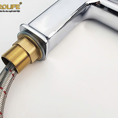 Vòi Lavabo nóng lạnh Đồng mạ Chrome Eurolife EL-8002 (Trắng bạc)