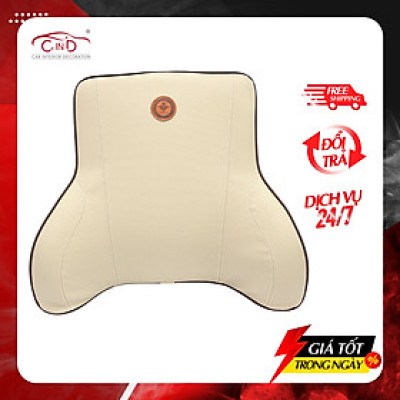 Tựa Lưng Ô Tô Cao Su Non Bọc Da CIND G003 Màu Kem