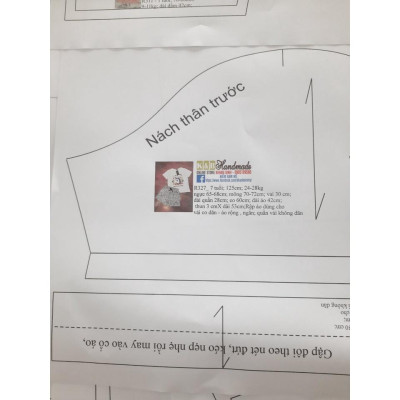 Rập bộ suông cho bé - Rập giấy A0 mã R338 (BẢN VẼ)