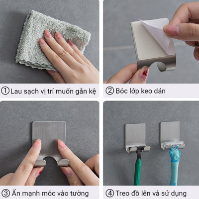 Giá Treo Cây Cạo Râu Trong Nhà Tắm, Móc Treo Đồ Đa Năng Bằng Inox Chắc Chắn, Tiện Dụng Chắc Chắn, Sang Trọng. TakyHome 2012 Đen