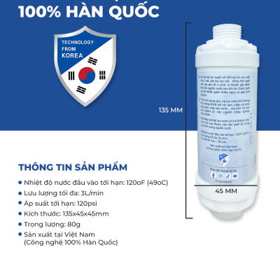 Bộ lọc nước đa năng LUVA GK1, lọc cho vòi sen tắm, máy giặt, máy rửa bát, bồn rửa bát, bồn cầu thông minh