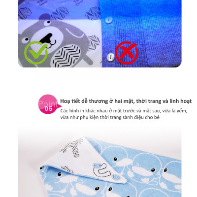 YẾM VẢI TAM GIÁC CHO BÉ CÓ NÚT BẤM GIỮ TY GIẢ/ NGẬM NƯỚU KU2248 - SET 2 CÁI (MÀU XANH)