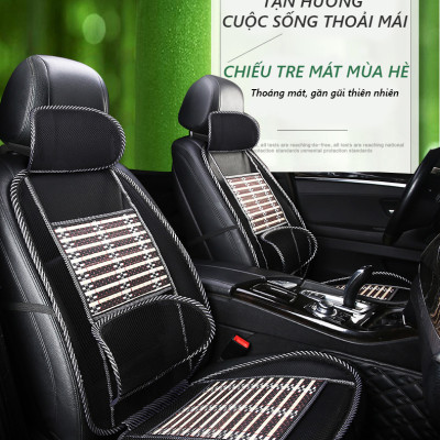 Lót ghế lưới trúc thoáng mát, massage chống đau mỏi cho xe ô tô