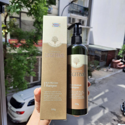 Dầu gội thảo dược Legitime Rich Moisture Shampoo sạch gàu Hàn Quốc 300ml dành cho tóc khô tặng móc khóa