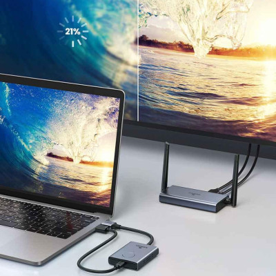 Ugreen UG29463CM506TK 50M 1080P@60Hz Bộ kéo dài tin hiệu HDMI + VGA + 3.5mm không dây 60Mhz 5Ghz Vỏ nhôm 50633a - HÀNG CHÍNH HÃNG