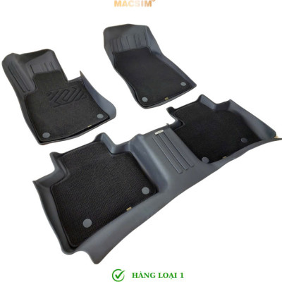 Thảm lót sàn ô tô 2 lớp cao cấp dành cho xe Mercedes Benz GLC 2023+ (sd3) nhãn hiệu Macsim chất liệu TPE màu đen