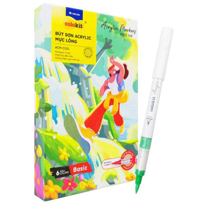 Hộp 6 Bút Sơn Acrylic Mực Lỏng - Colokit ACM-C010