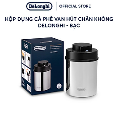 [Hàng chính hãng] Hộp đựng cà phê van hút chân không DeLonghi (Đen/ Bạc)