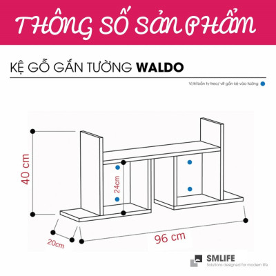 Kệ trang trí kệ để sách gia đình SMLIFE Waldo