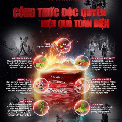 DMAXX thức uống bổ sung vitamin năng lượng không đường DAMODE 65 gói màu đỏ mỗi gói 2,2gr