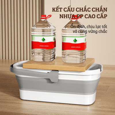 Xô Nhựa Cao Cấp Gấp Gọn Đa Năng Damas, Xô Nước Lau Nhà Vệ Sinh Nhà Cửa  - Chất Liệu Nhựa PP An Toàn Cho Người Tiêu Dùng - Dung Tích 12L Phù Hợp Với Nhiều Nhu Cầu Sử Dụng: Rửa Xe, Câu Cá, Để Đồ Đạc,...Thiết Kế Kèm Quai Xách Tay Thuận Tiện Di Chuyển