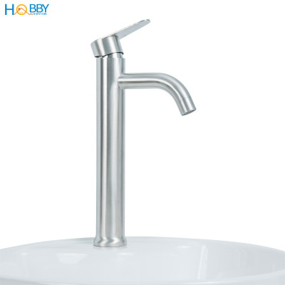 Vòi chậu lavabo lạnh gắn bàn đá inox 304 xước mờ Hobby home decor LBL8