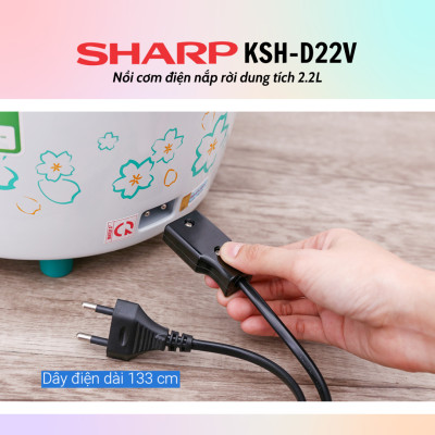 Nồi Cơm Điện Nắp Rời Sharp KSH-D22V - Màu Ngẫu Nhiên - Hàng chính hãng - Bảo Hành 12 Tháng