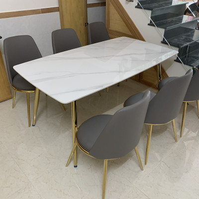 Bộ bàn ghế phòng ăn Tundo 6 ghế mặt đá cao cấp