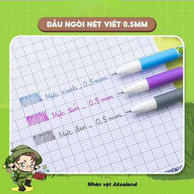 Hộp 20 Bút Gel 0.5 mm - Nhân Vật Akooland Tahi - Thiên Long Gel-012/AK - Mực Tím