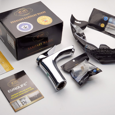 Vòi lavabo nóng lạnh Eurolife EL-1002S (Trắng bạc)