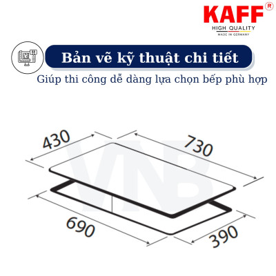 Bếp âm hồng ngoại đôi nhập khẩu Malaysia KAFF KF-FL101CC - Hàng chính hãng