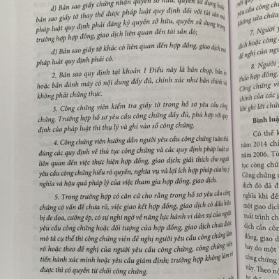 Bình Luận Luật Công Chứng Năm 2014 