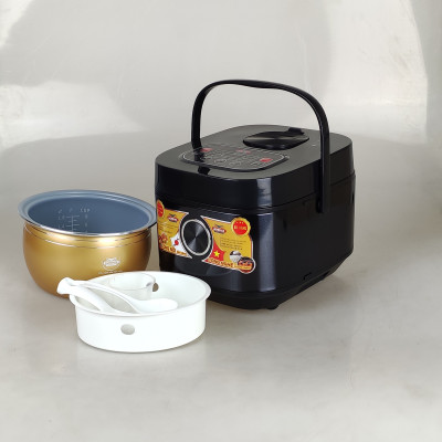 Nồi cơm điện tử lòng niêu 1.8L Ladomax màu đen, công suất 700W, tráng men chống dính-Hàng chính hãng