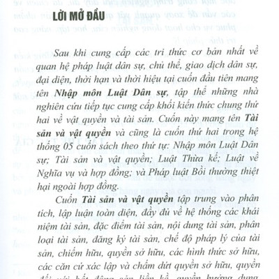 Tài Sản Và Vật Quyền - Sách Chuyên Khảo