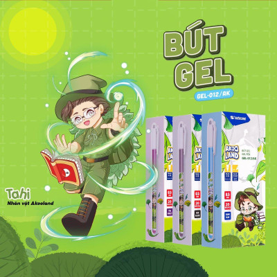 Bút Gel 0.5 mm - Nhân Vật Akooland Tahi - Thiên Long Gel-012/AK - Mực Đen