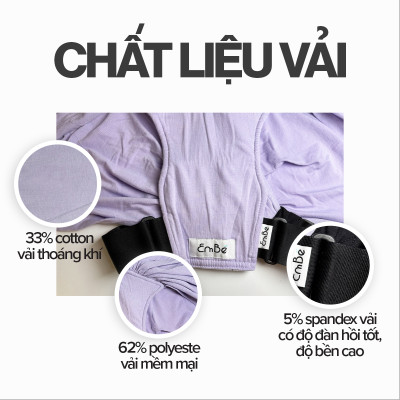[Thiết Kế Mới - Màu Charcoal] Địu Vải Em Bé Sling Baby Sling Nova/Nova Plus Dễ Địu Êm Vai An Toàn Cho Bé 0–24 Tháng