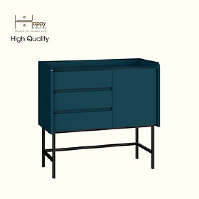 [Happy Home Furniture] LAVIA, Tủ lưu trữ 3 ngăn kéo - 1 cửa mở - chân sắt, 90cm x 40cm x 86cm ( DxRxC), THK_157