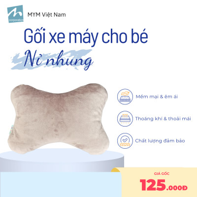 Gối Đi Xe Máy Cho Bé MYM Chất Vải Nhung Mềm Mại, Êm Ái