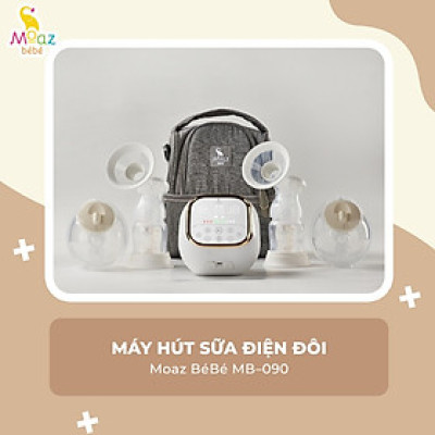 Máy hút sữa điện đôi có dung lượng pin lớn 3600nAh Moaz BéBé MB090 MB-090 Hàng Chính Hãng