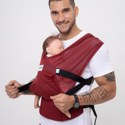 Địu vải BUBI Gen 3 - 100% LƯỚI - ĐỎ ĐÔ