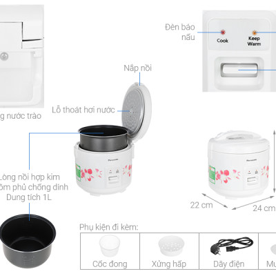 Nồi cơm nắp gài Panasonic 1 lít SR-MVN10FRAX - Hàng chính hãng