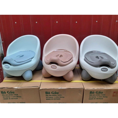Bô Ngồi Vệ Sinh Hình Gấu Hokori Cho Trẻ Em Có Nắp Đậy