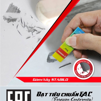 Gôm STABILO Yippy-plas/Trio (nhiều màu) - Gôm tam giác, màu ngẫu nhiên (ER199)