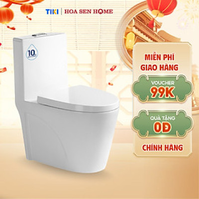 Bồn cầu một khối TUSLO COC 6224 cao cấp, mẫu đẹp, công nghệ xả xoáy 360 độ hiện đại - Hoa Sen Home - Hàng chính hãng