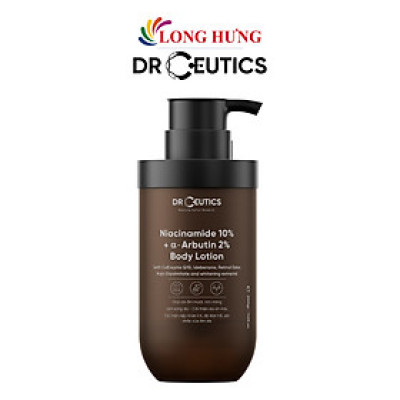 Sữa dưỡng thể DrCeutics Niacinamide 10% + Alpha Arbutin 2% Body Lotion giúp cải thiện độ đàn hồi săn chắc của da (200g) - Hàng chính hãng