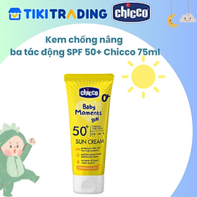 Kem chống nắng ba tác động SPF 50+ Chicco cho bé 75ml