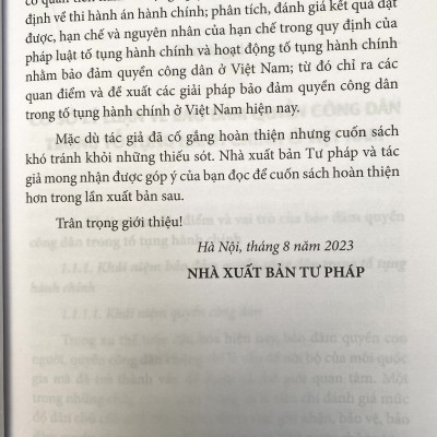 Bảo Đảm Quyền Công Dân Trong Tố Tụng Hành Chính