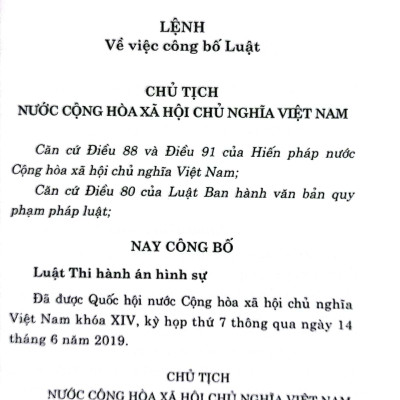 Luật Thi hành án hình sự (Hiện hành)