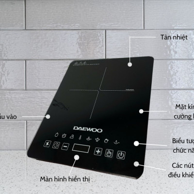 Bếp Từ Đơn Daewoo DWI-1505B, 8 chế độ cài sẵn 1500w - Hàng chính hãng