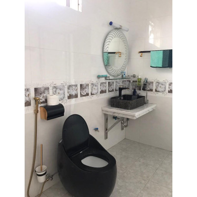 BỒN CẦU QUẢ TRỨNG NHẬP KHẨU CAO CẤP GROVES men đen R22 BLACK