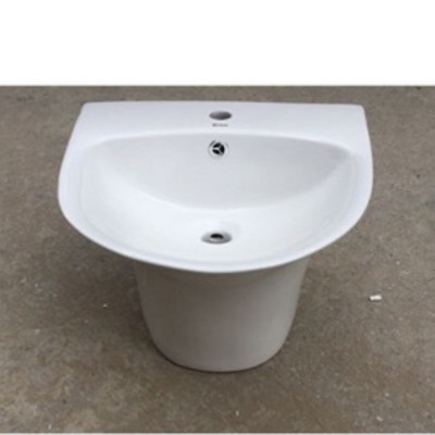 Chậu Lavabo GRVL 2811 Treo Tường liền chân tròn