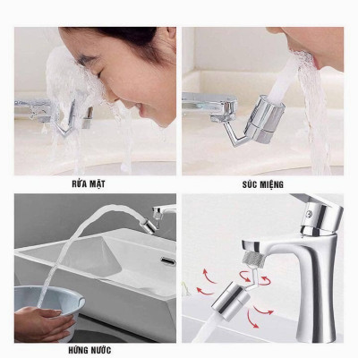 Đầu gắn vòi rửa chén KG47 tăng áp vòi xoay 720 độ lắp vòi nước bồn rửa mặt lavabo 2 chế độ xả, tiết kiệm nước- Hàng chính hãng