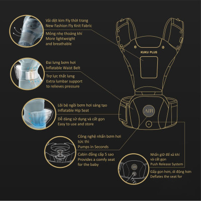 ĐỊU NGỒI ĐA NĂNG CHO BÉ 5IN1 KU-PLUS - KU2563