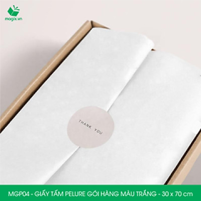 MGP04 - 30x70 cm - 500 tấm giấy Pelure trắng gói hàng, giấy chống ẩm 2 mặt mịn, giấy bọc hàng thời trang