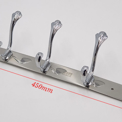 Móc treo áo 5 chấu hoa văn Inox Eurolife EL-M2 (Trắng bạc)