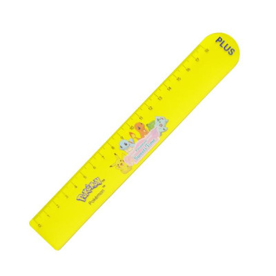 Thước Nhựa 18 cm Pokemon - Plus 900-V062 - Màu Vàng