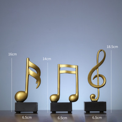 Mô hình 3 nốt nhạc, khoá sol mạ đồng trang trí đàn Piano, đồ decor trang trí nội thất tủ kệ , bàn làm việc - Hàng chính hãng